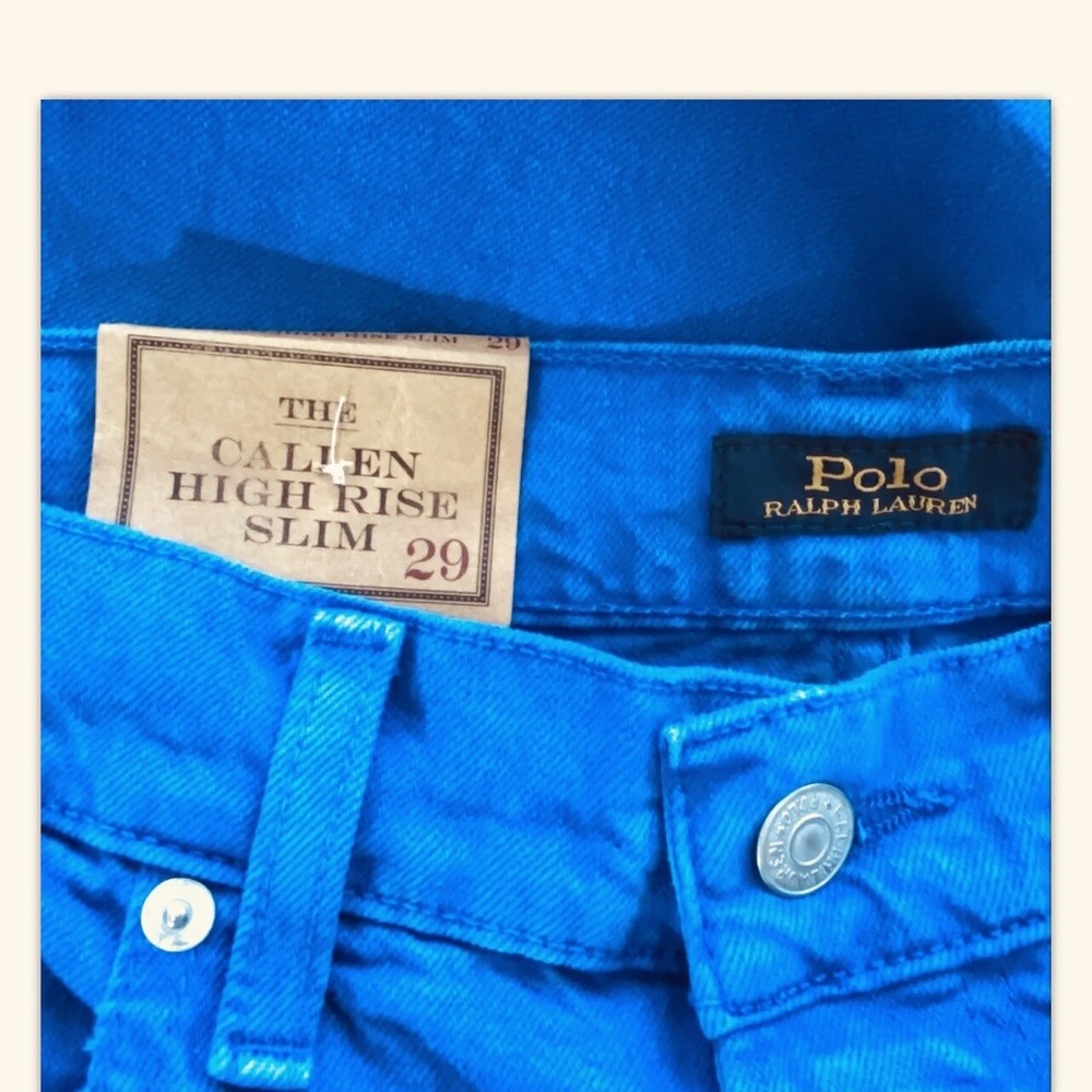 Polo Ralph Lauren Jeans Women's 29 Blue The Callen High Rise Slim Button Fly New - Picture 7 of 9